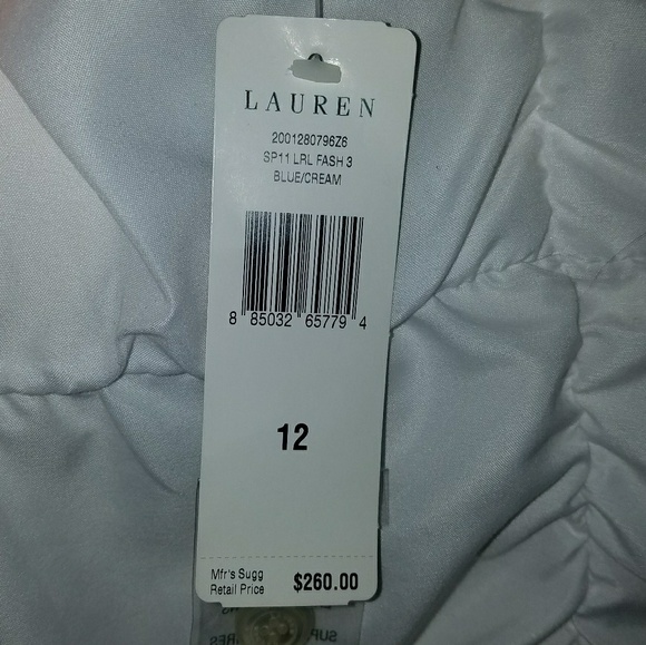 Ralph Lauren blue white striped ruffled blazer - Picture 4 of 5